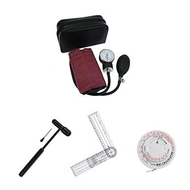 Imagem de Kit Fisioterapia Medidor De Pressão Martelo Goniometro Trena (Vinho)