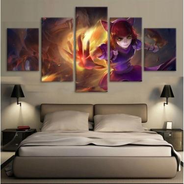 Imagem de Quadro Decorativos League of Legends com 5 peças 130x65 12