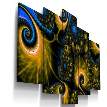 Imagem de Quadros Decorativos Espectral Laranja Abstrato Sala 