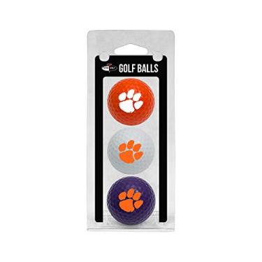 Imagem de Team Golf Bolas de golfe NCAA Clemson Tigers tamanho regulamentado, pacote com 3, impressão colorida e durável do time