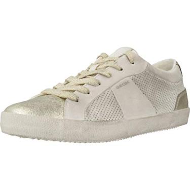 Imagem de Geox Tênis feminino de cano baixo, (branco/ouro claro C1327), 0