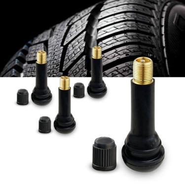 Imagem de Kit 4 Bico de Roda Liga Leve e Ferro Carro Moto Modelo 414 Pneu