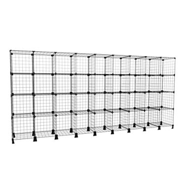 Imagem de Estante Aramada 36 Nichos Prateleira de Aço Aramada Estoque Loja Comércio Preto