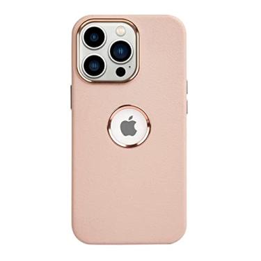 Imagem de Capa de couro com capa para iPhone 14 Pro Max/14 Plus capa 14Pro estojos magnéticos de carregamento sem fio acessórios, rosa, para iPhone14 Pro max