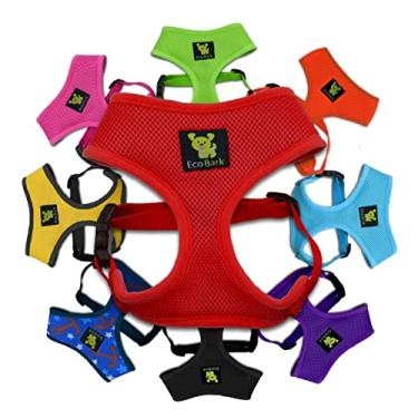 Imagem de (X-Large, Red) - EcoBark Classic Dog Harness Soft Gentle No Pull & No Choke Dog Harnesses Double Padded Halter Ultra Cushioned Walking Breathable Mesh Dog Vest for Puppies XS Small Medium Large Dogs in 10 Colours