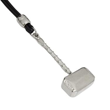 Imagem de Colar de Couro Ajustável Tradicional Martelo Thor