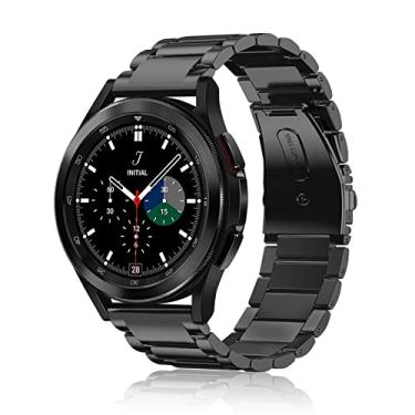 Imagem de Fintie Pulseira compatível com Samsung Galaxy Watch 5 Pro 45 mm, Watch 5/4 40 mm 44mm, Watch 4 Classic 42mm 46mm, pulseira de substituição de aço inoxidável de 20 mm, preta