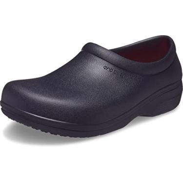 Imagem de Crocs Men's and Women's On The Clock LiteRide Clog | Slip Resistant Work Shoes, Black