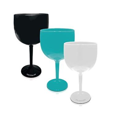 Imagem de Kit 3 Taças Gin Preta, Azul tiffany e Branca Acrílico Ps