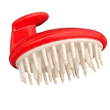 Imagem de Couro cabeludo Massager Shampoo Escova Vermelho, GBS [Wet & Dry] Manual cabeça couro cabeludo, massagem escova, Soft Silicone Cuidados Cerdas para o couro cabeludo, esfoliar e remover a caspa, promover o crescimento de cabelo - Red