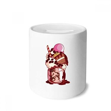 Imagem de DIYthinker Caixa de moedas de cerâmica para biscoito de bolo, chocolate, sorvete, presente de cofrinho