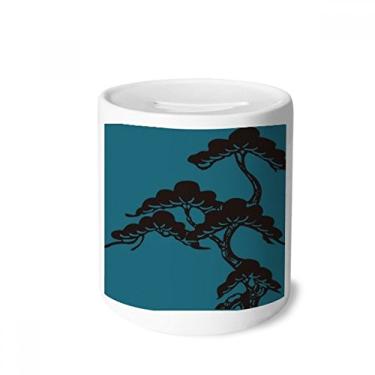 Imagem de DIYthinker Caixa de dinheiro azul com pintura da cultura japonesa porta-moedas de cerâmica presente de cofrinho