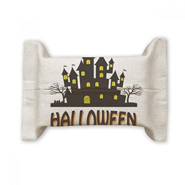 Imagem de Bolsa de linho de algodão Happy Halloween Castelo de horror