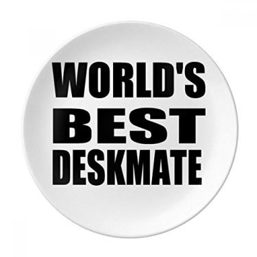 Imagem de World's Best Deskmate Placa de formatura decorativa de porcelana Salver Prato de jantar