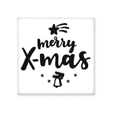Imagem de Pedra de parede com citação de Natal Feliz X-Mas azulejo de cerâmica brilhante para banheiro e cozinha