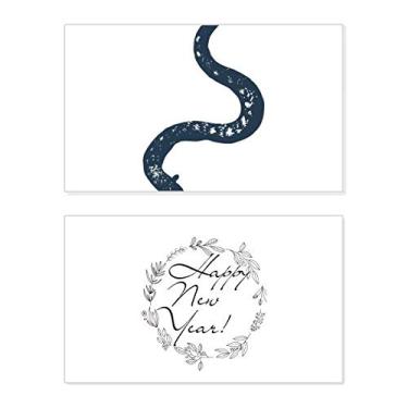 Imagem de Animal Black Snake Sketch Pattern New Year Festival Greeting Card Bless Message Gift