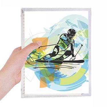 Imagem de Caderno de aquarela com folhas soltas para esqui e esportes de estilo livre, diário recarregável