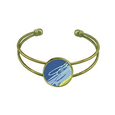 Imagem de Bracelete retrô com padrão de arte de plantas abstratas pacíficas