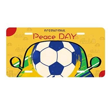 Imagem de DIYthinker Placa de licença de futebol brasileiro esportes futebol futebol etiqueta decoração carro dia da paz