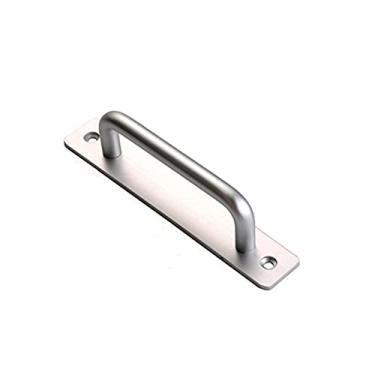Imagem de Maçaneta de porta de cozinha de gabinete moderno simples, superfície montada em liga de alumínio, ferragem de maçaneta de porta prateada