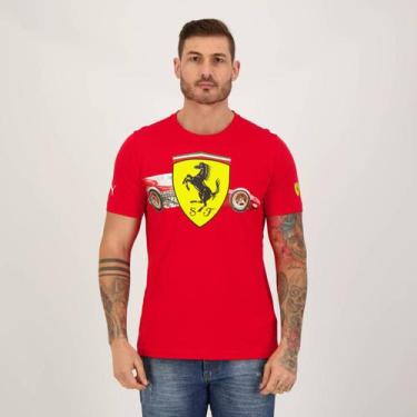 Imagem de Camiseta Puma Scuderia Ferrari Heritage Big Shield Vermelha