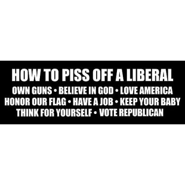 Imagem de Adesivo de para-choque de armas de vinil americano How to Piss Off A Liberal Own Guns (Trump GOP conservador anti)