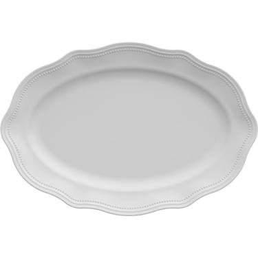 Imagem de Germer, Travessa oval em porcelana, modelo Cottage, refratária, Tamanho G, Branco