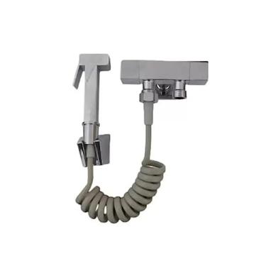 Imagem de Ducha Higiênica Cromada Quadrada 1/4 De Volta Com Desviador