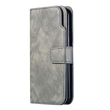 Imagem de Carteira flip a8 a7 cartões suporte capa capa de couro para samsung galaxy a6 a5 a3 j4 j6 plus j7 j3 j5 2017 2018 telefone comercial coque, cinza, para galaxy j5 2015