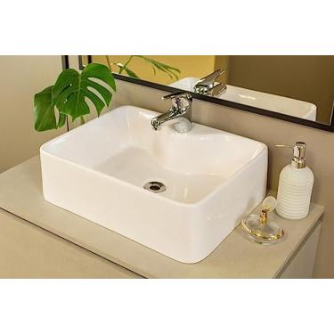 Imagem de Cuba de Apoio Mármore Sintético Prisma Móveis Bosi Branco