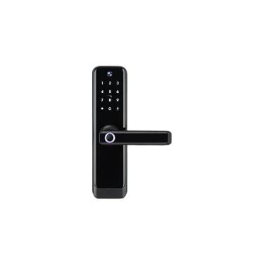 Imagem de fechadura Raykube de porta inteligente biometrica tuya wifi intercomunicador de audio e vido bidirecional com camera desbloqueio remoto