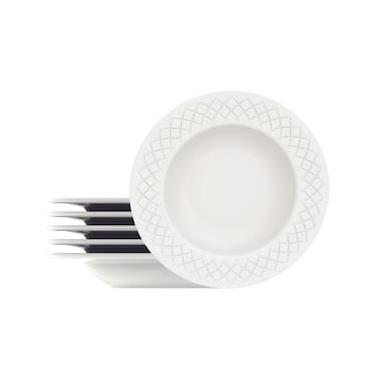 Imagem de Conjunto com 6 Pratos Fundos Tramontina Ingrid em Porcelana 23 cm - Branco