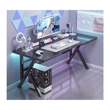 Imagem de Mesa de computador mesa PC mesa branca mesa de jogos ao vivo simples mesa de quarto mesa de casa preto branco mesa de PC mesa PC secretária (cor: preto, tamanho: 140 * 60 * 74 cm)
