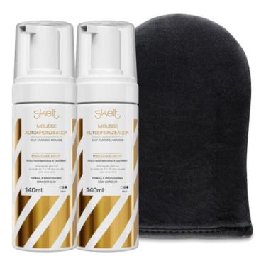 Imagem de Kit Skelt 2 Mousse Autobronzeador 140ml E Luva Aplicadora