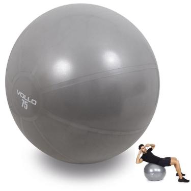 Imagem de Bola 75cm Pilates Yoga Exercícios Ginástica Fisio Gym Suiça Vollo Anti Estouro c/ Bomba Até 300kg