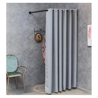 Imagem de Guarda-roupa Vestiário Portátil Ferro em forma de L Provador de roupas de privacidade Temporário Tela divisória Cortina de sombreamento Vestuário Armário armário