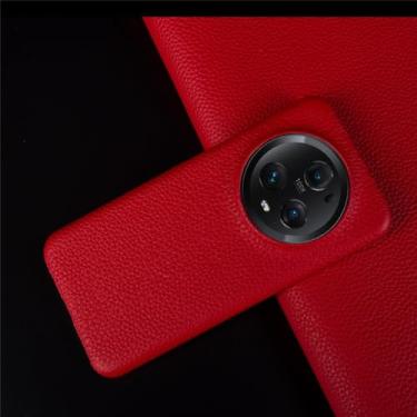 Imagem de Para huawei magic 5 pro caso capa de telefone de couro para honra magia 5 lite casos traseiros proteger, vermelho, para honra 50 pro