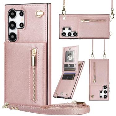 Imagem de Furill Capa de telefone para Samsung Galaxy S24 Ultra 5G Capa carteira com alça transversal de couro porta-cartões flip slots de crédito fecho magnético suporte celular S24Ultra 24S S 24 24Ultra