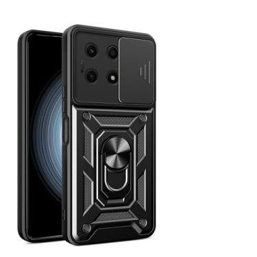 Imagem de Kukoufey Compatível com capa de suporte itel S23, com capa de lente de câmera deslizante compatível com itel S23 ‎S665L capa preta