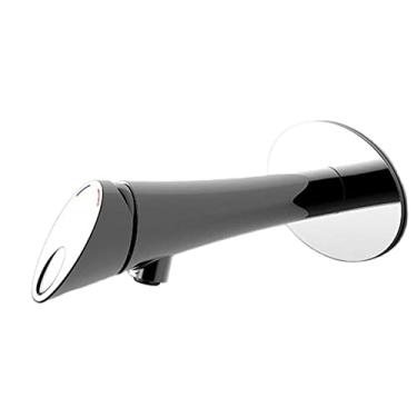 Imagem de Torneira de banheiro torneiras de pia de parede, torneiras misturadoras de pia de latão sólido, vaso de guindaste de banheiro quente e frio com caixa embutida, ouro escovado/cromo/preto (cor: cromo)