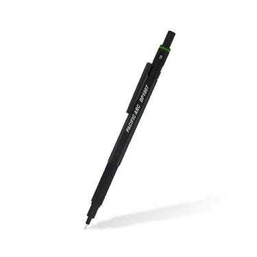 Imagem de Pacific Arc Lapiseira cromada de metal com cilindro preto de 0,7 mm com indicador de grau de grafite embutido, suporte para esboços, esboços e desenhos