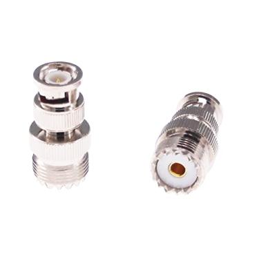 Imagem de Adaptador coaxial RF BNC macho para UHF fêmea SO-239 SO239 RF BNC para adaptador de conector coaxial UHF (F37-2)