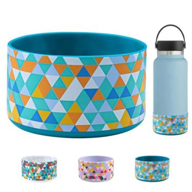 Imagem de HEYSKAY Garrafa protetora de silicone com base para tampa de bota para copo Stanley de 590 a 1180 ml, garrafa de água Hydro Flask de 340 a 680 g. Compatível com todas as garrafas de água com largura inferior de 7,2 cm