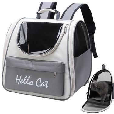 Imagem de Mochila Bolsa Transporte Pet Gato Cachorro Animais Ventilado Vista Panoramica Viagem Passeio Caminhada Role Saida