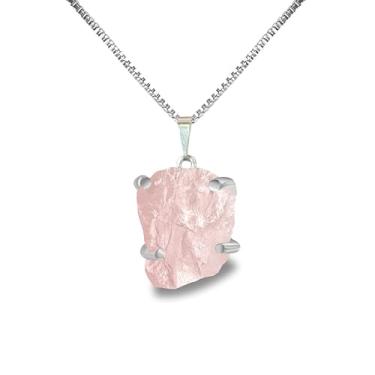 Imagem de Colar Forza Quartzo Rosa (40 cm, Prateado)