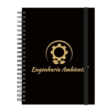 Imagem de Caderno Universitário Plus 12 Matérias Profissões Engenharia Ambiental (Preto e Gold)