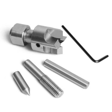 Imagem de NCK-DC Conjunto de 3 peças com centro de acionamento de 4 pinos com pontos centrais intercambiáveis para séries de mandril CK & NCK, compatível com mandris Super NOVA2, G3 Nova, Robert Sorby Patriot