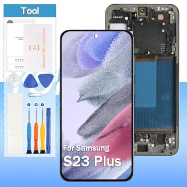 Imagem de [Versão dos EUA] Substituição de tela para Samsung Galaxy S23 Plus Display LCD 16.8 cm OLED SM-G916U, SM-G916A, SM-G916W Montagem digitalizador de tela sensível ao toque com ferramentas (preto com