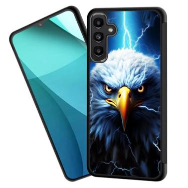 Imagem de ZQLPLZR Capa para Galaxy A35 5G, bordas antiderrapantes para pneus, design fofo, à prova de choque, proteção total, capa traseira preta para Samsung Galaxy A35 5G 6,6 polegadas 2024, águia careca com