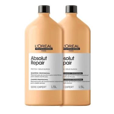 Imagem de Kit Shampoo E Condicionador Loreal Absolut Repair 1,5L - Loreal Profes